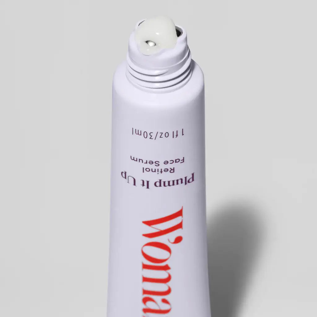 Image of Womaness - Plump It Up - Gentle Retinol Face Serum with Rollerball: 1 oz